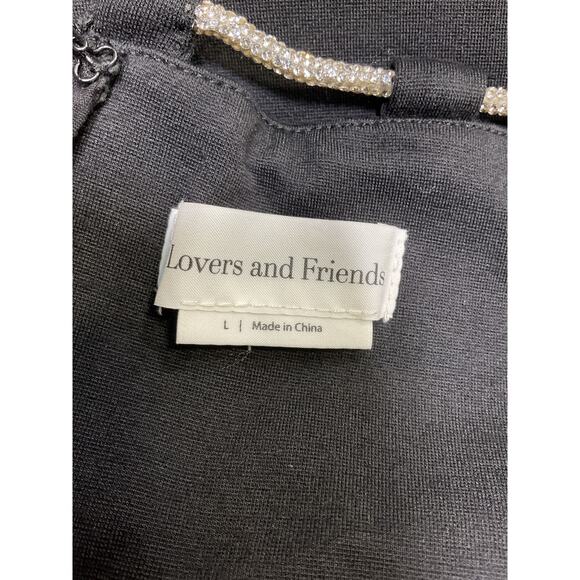 Lovers And Friends 'Charlotte' Black Crystal Embellished Cut Out Midi Dress - Picture 4 of 5